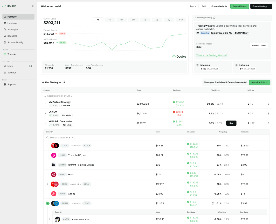 Double Portfolio Interface